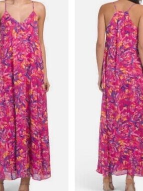 Nicole Miller Pink Floral Maxi Dress